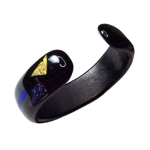Kirkland Artist Co-Op - Vintage Dichroic Glass Cuff Bracelet - OS - Picture 11 of 11